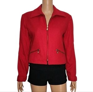 Braebrook 100% Wool Coat Jacket Women’‎ Red Size S Small Full Zip Sweater